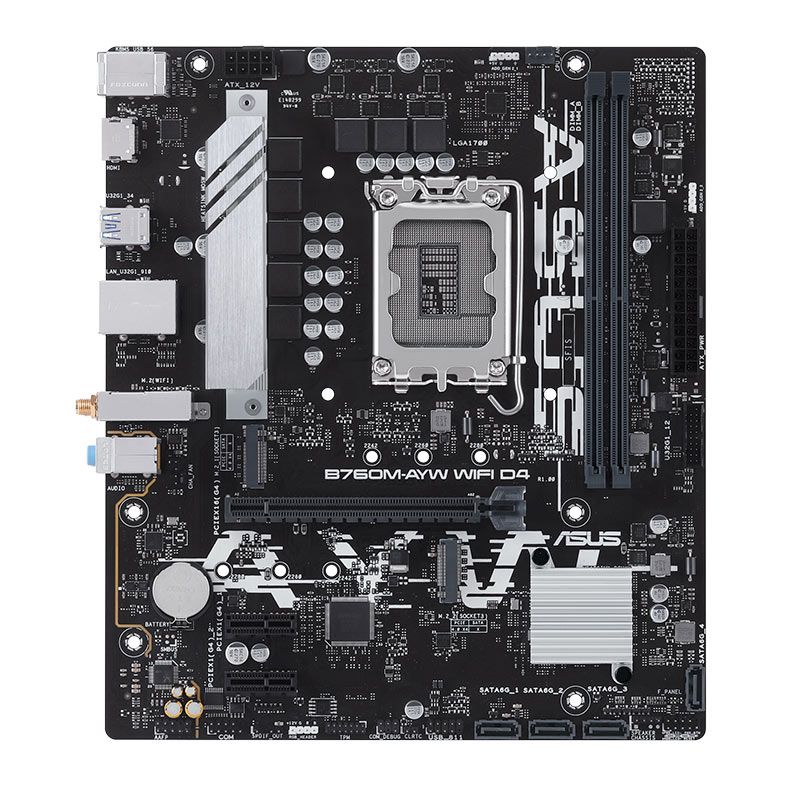 Placa Mae Asus B760M-AYW WiFi D4, DDR4, LGA1700, M-ATX, Chipset Intel B760, B760M-AYW-WIFI-D4