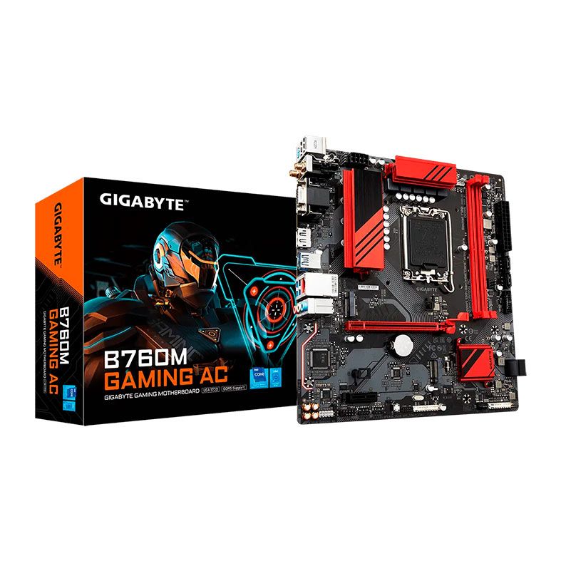 Placa Mae Gigabyte B760M Gaming AC, Wifi, DDR5, LGA1700, ATX, Socket Intel B760M, B760M-GAMING-AC