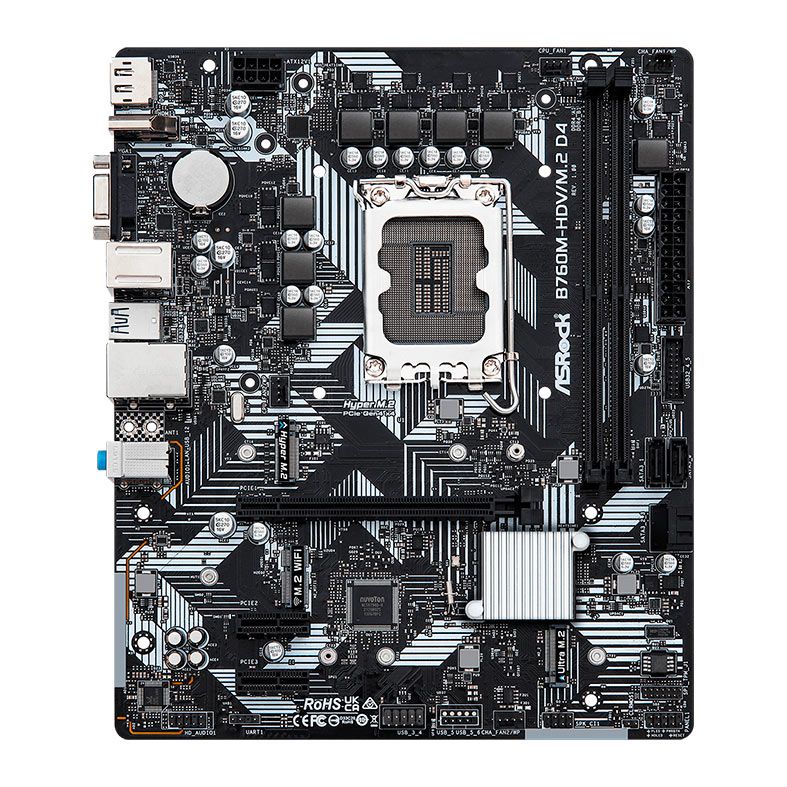 Placa Mae AsRock B760M-HDV/M.2 D4,  DDR4,  LGA1700, M-ATX, Chipset Intel B760, B760M-HDV-M.2-D4