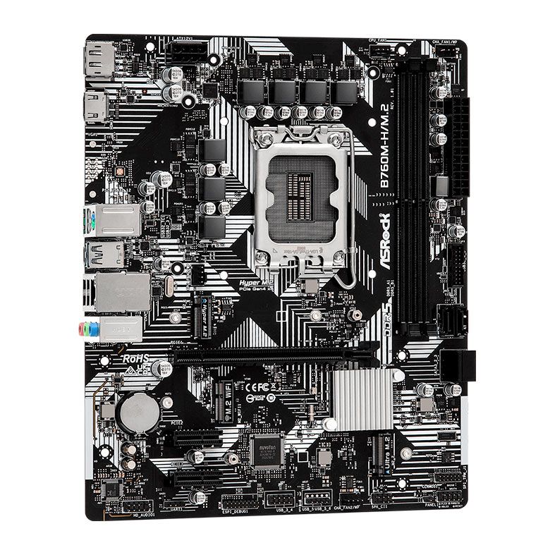 Placa Mae AsRock B760M-H/M.2, DDR5, LGA 1700, M-ATX, Chipset Intel B760, B760M-HM.2