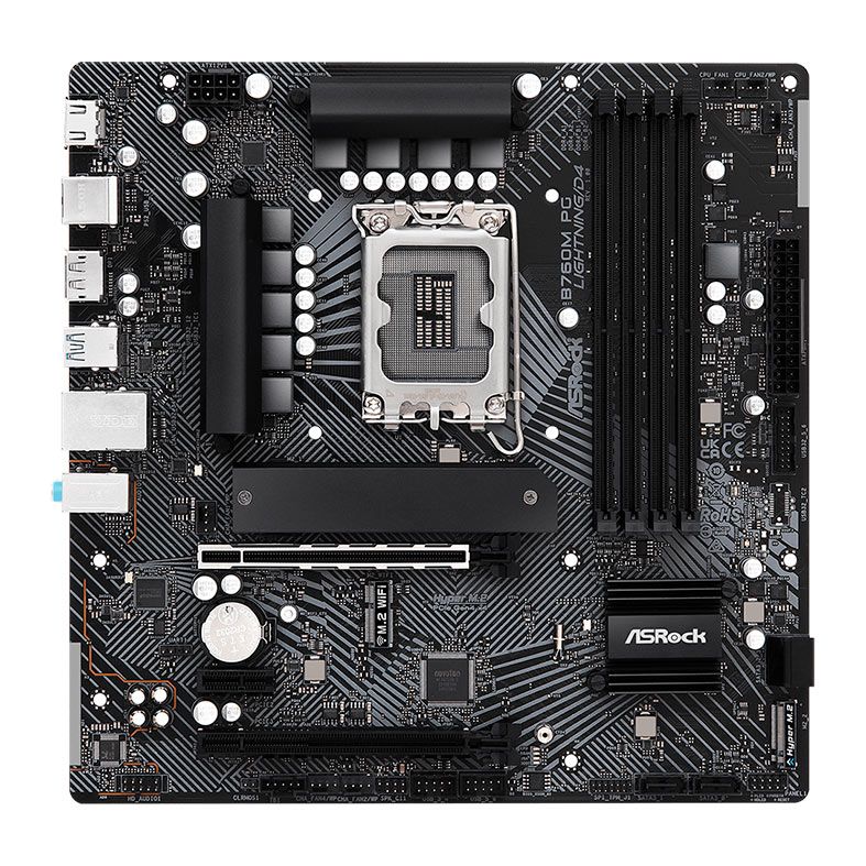 Placa Mae AsRock B760M PG Lightning D4, DDR4, LGA 1700, M-ATX, Chipset Intel B760, B760M-PG-LIGHTNING-D4