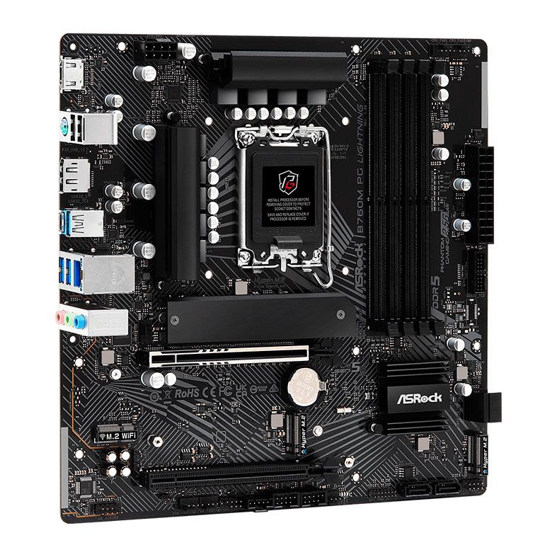 Placa Mae AsRock B760M PG Lightning, DDR5, LGA 1700, M-ATX, Chipset Intel B760, B760M-PG-LIGHTNING