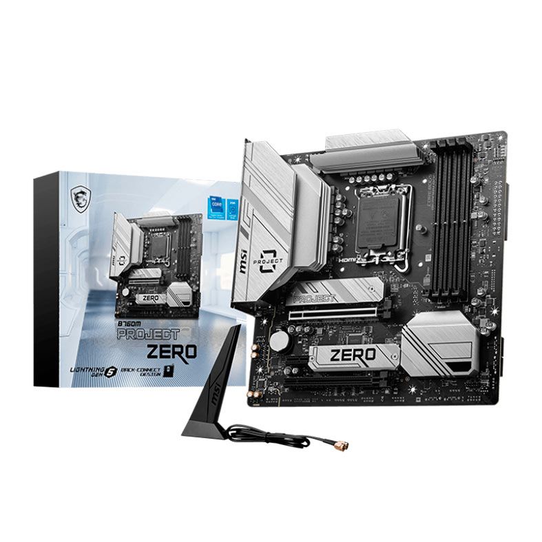 Placa Mae MSI B760M PROJECT ZERO, DDR5, LGA 1700, M-ATX, Chipset Intel B760, B760M-PROJECT-ZERO