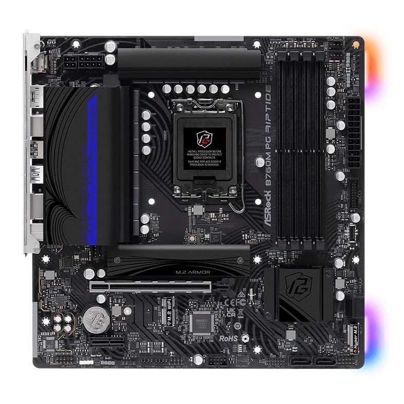Placa Mae AsRock B760M PG Riptide, DDR5, Socket LGA 1700, M-ATX, Chipset Intel B760, B760MPG-RIPTIDE