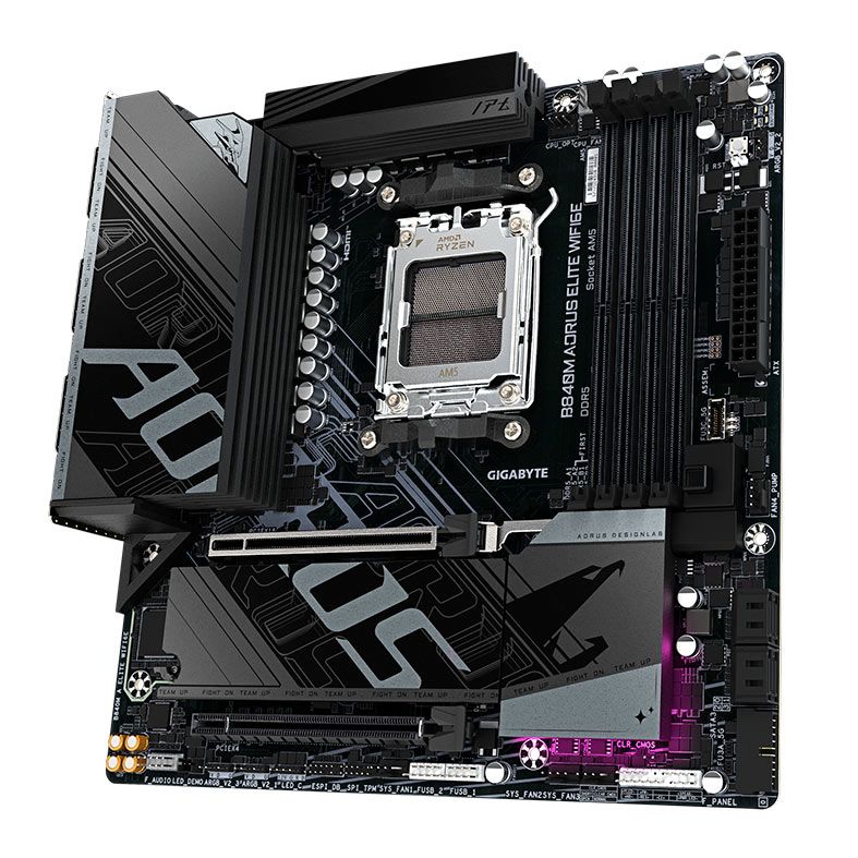 Placa Mae Gigabyte B840M Aorus Elite WIFI6E, DDR5, Socket AMD AM5, M-ATX, Chipset AMD B840, B840M-A-ELITE-WIFI6E