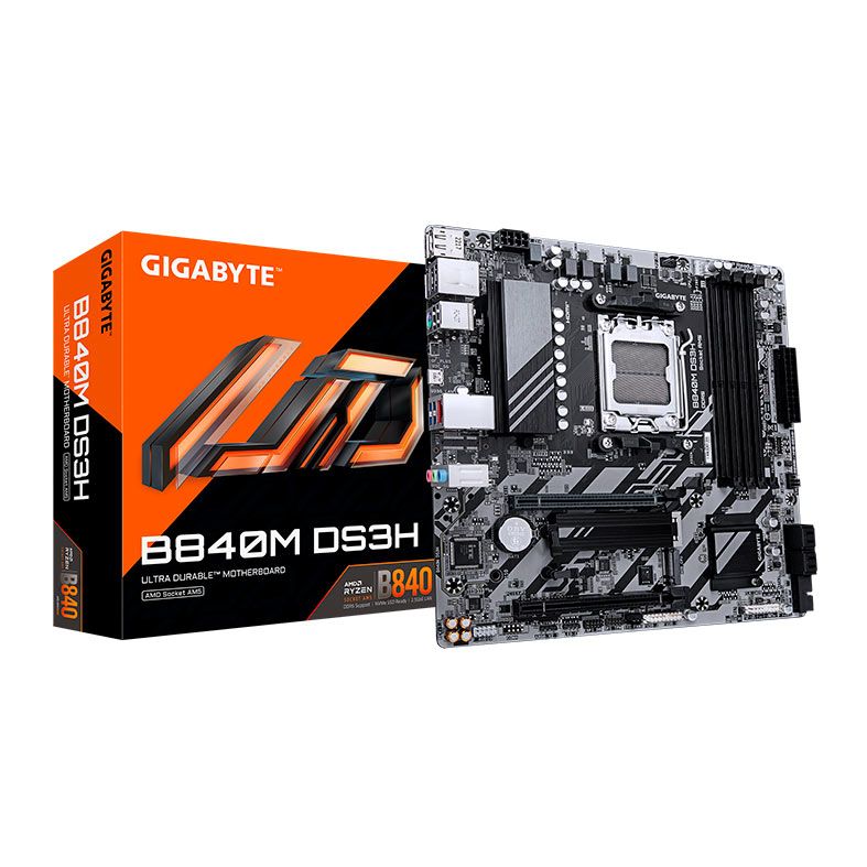 Placa Mae Gigabyte B840M DS3H, DDR5, Socket AMD AM5, Chipset AMD B840, B840M-DS3H