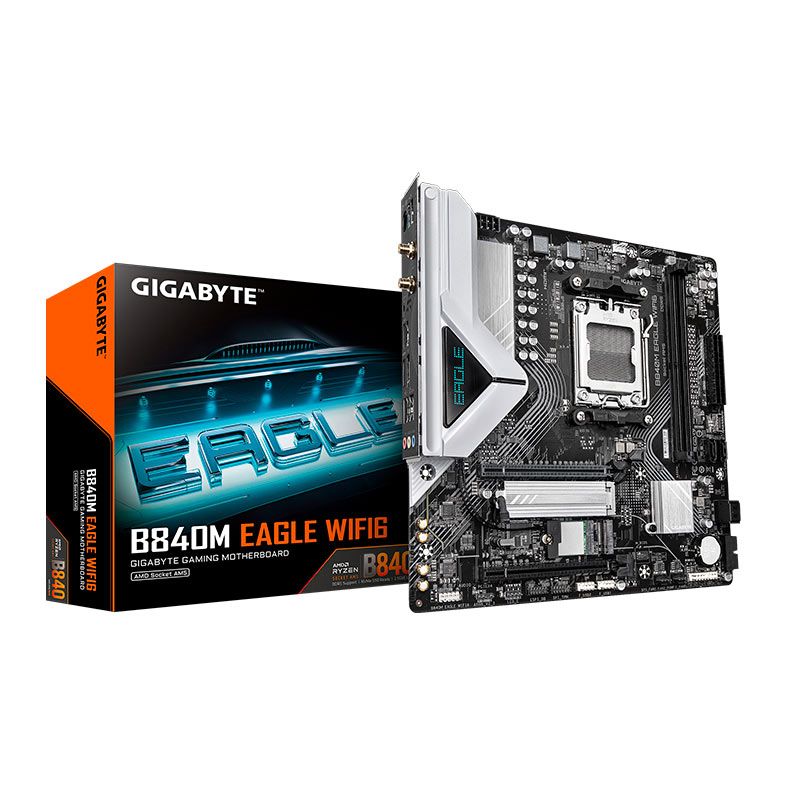 Placa Mae Gigabyte B840M Eagle WIFI6, DDR5, Socket AMD AM5, M-ATX, Chipset AMD B840, B840M-EAGLE-WIFI6