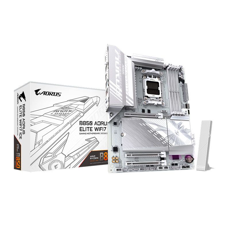 Placa Mae Gigabyte B850 Aorus Elite WF7 Ice, DDR5, Socket AMD AM5, ATX, Chipset AMD B850, B850-A-ELITE-WF7-ICE