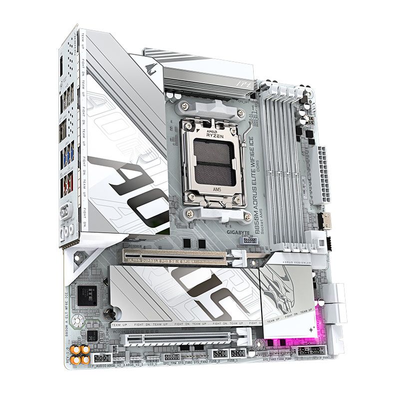 Placa Mae Gigabyte B850M Aorus Elite WIFI6E Ice, DDR5, Socket AMD AM5, M-ATX, Chipset AMD B850, B850M-A-ELITE-WIFI6E-ICE