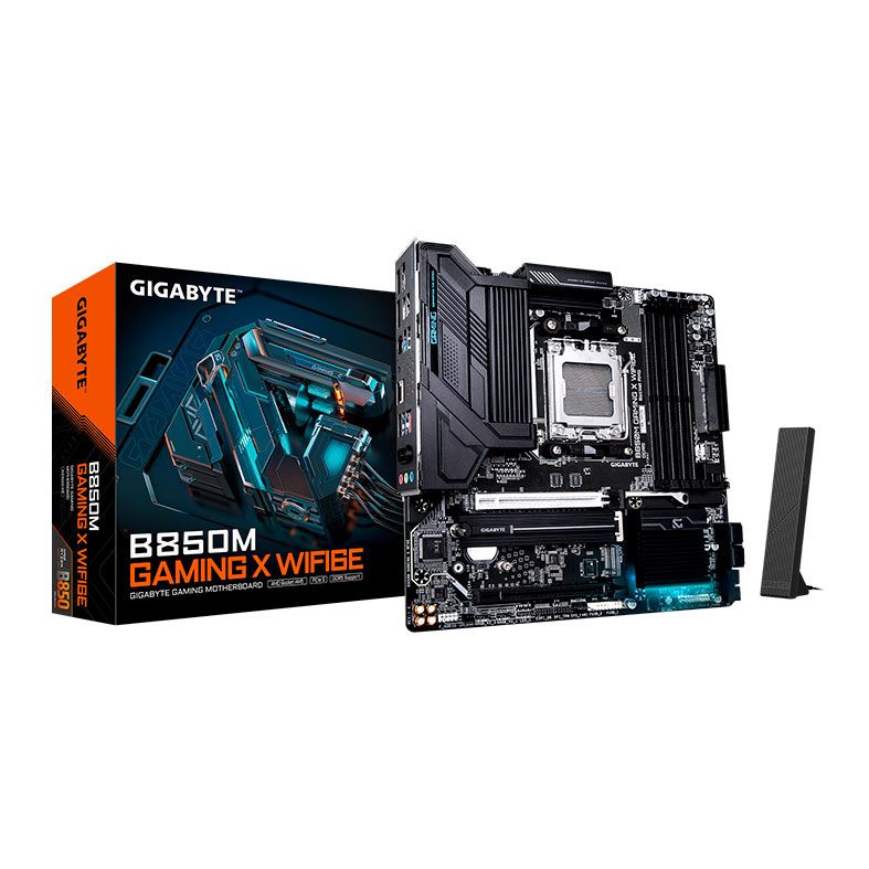 Placa Mae Gigabyte B850M Gaming X WIFI6E, DDR5, Socket AMD AM5, M-ATX, Chipset AMD B850, B850M-GAMING-X-WIFI6E