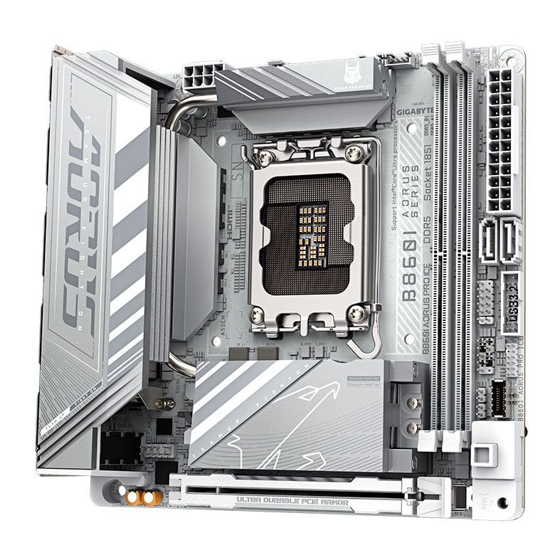 Placa Mae Gigabyte B860I Aorus Pro Ice, DDR5, LGA1851, Mini-ITX, Chipset Intel B860, B860I-AORUS-PRO-ICE