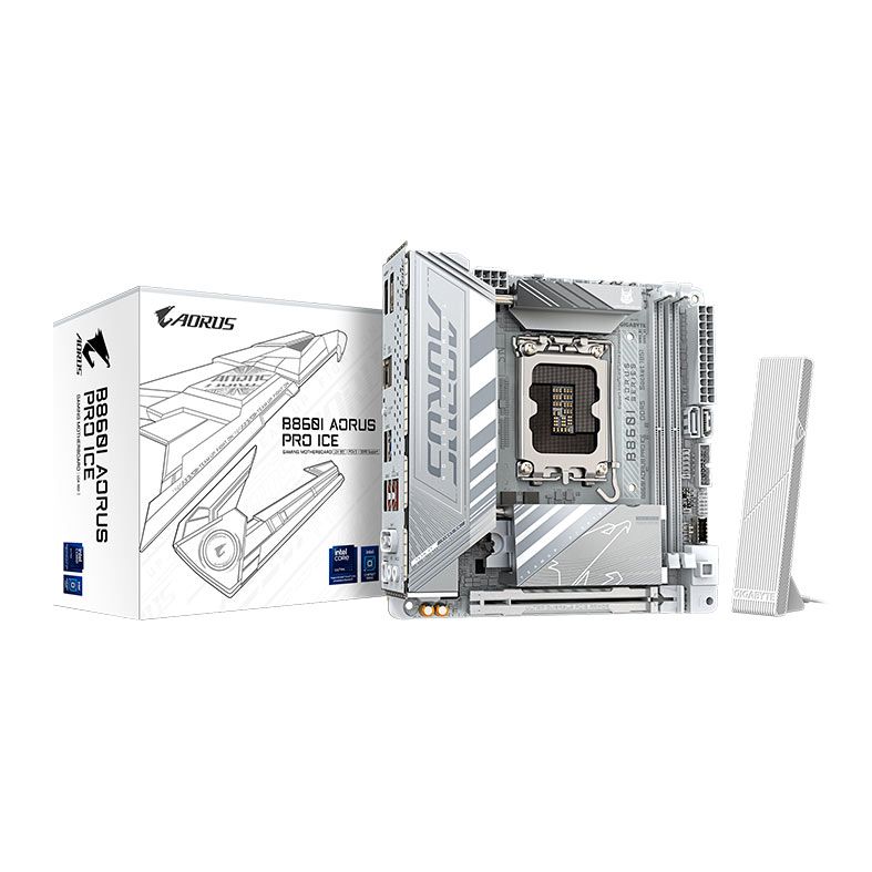 Placa Mae Gigabyte B860I Aorus Pro Ice, DDR5, LGA1851, Mini-ITX, Chipset Intel B860, B860I-AORUS-PRO-ICE