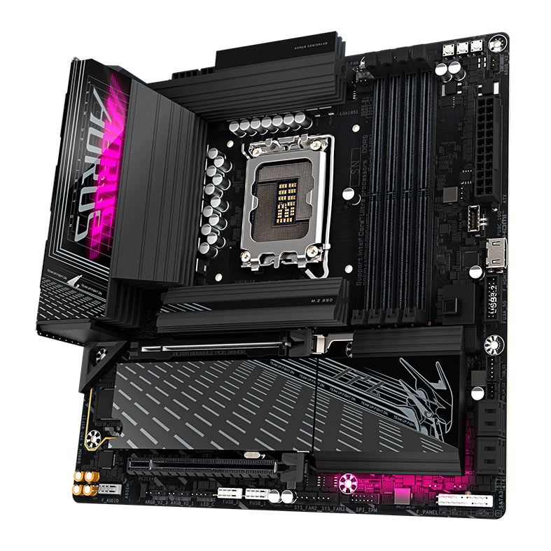 Placa Mae Gigabyte B860M Aorus Pro WIFI7, DDR5, LGA1851, M-ATX, Chipset Intel B860, B860M-A-PRO-WIFI7