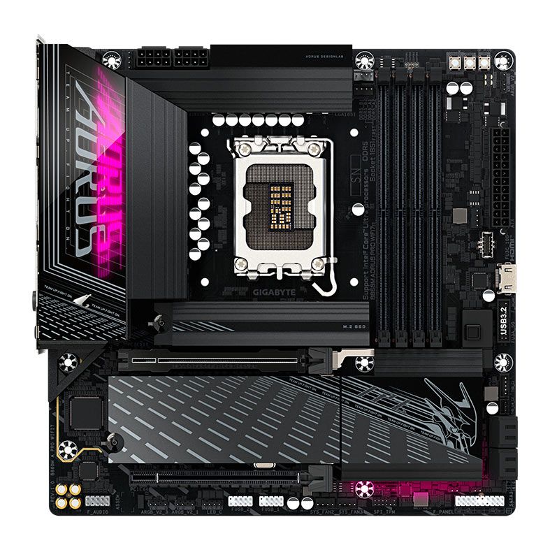 Placa Mae Gigabyte B860M Aorus Pro WIFI7, DDR5, LGA1851, M-ATX, Chipset Intel B860, B860M-A-PRO-WIFI7