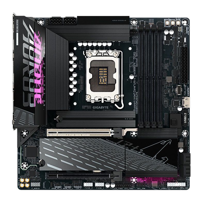 Placa Mae Gigabyte B860M Aorus Elite, DDR5, LGA1851, M-ATX, Chipset Intel B860, B860M-AORUS-ELITE