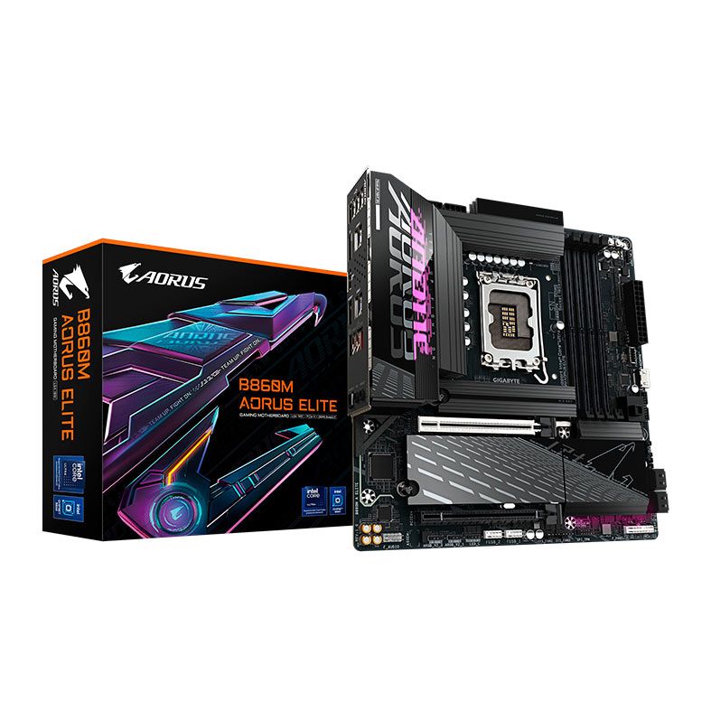 Placa Mae Gigabyte B860M Aorus Elite, DDR5, LGA1851, M-ATX, Chipset Intel B860, B860M-AORUS-ELITE