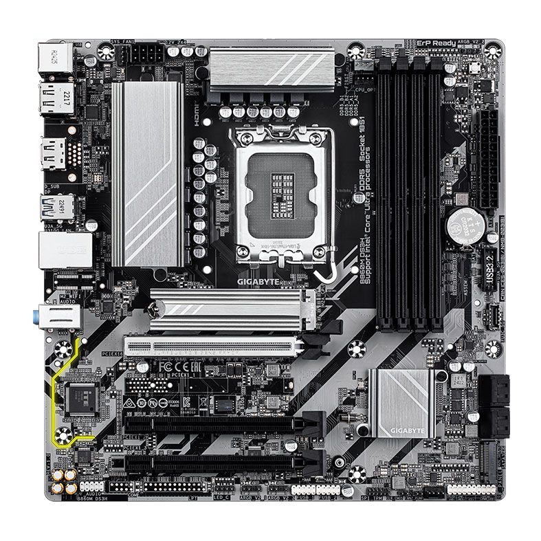 Placa Mae Gigabyte B860M DS3H, DDR5, LGA1851, M-ATX, Chipset Intel B860, B860M-DS3H