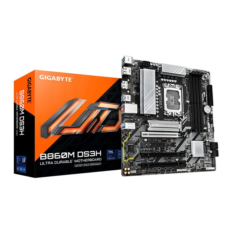 Placa Mae Gigabyte B860M DS3H, DDR5, LGA1851, M-ATX, Chipset Intel B860, B860M-DS3H