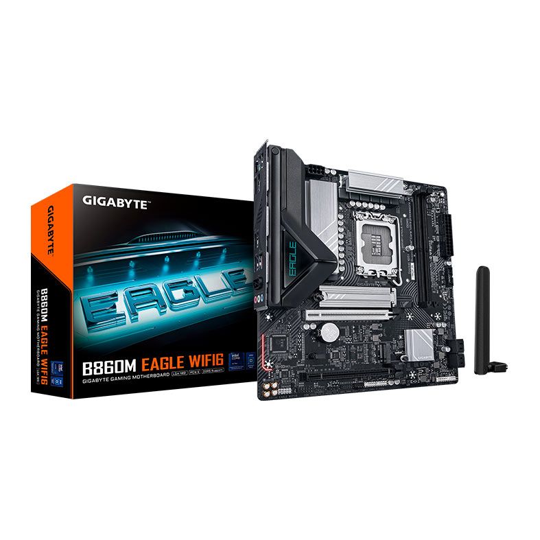 Placa Mae Gigabyte B860M Eagle WIFI6, DDR5, LGA1851, M-ATX, Chipset Intel B860, B860M-EAGLE-WIFI6
