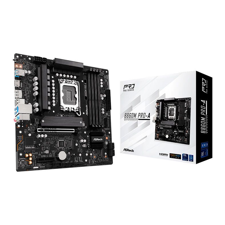 OPENBOX Placa Mae AsRock B860M Pro-A, DDR5, LGA1851, M-ATX, Chipset Intel B860, B860M-PRO-A