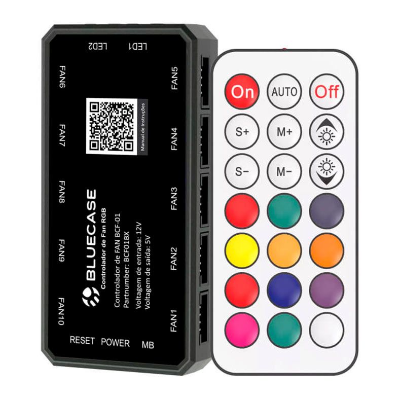 Controladora Bluecase BCF-01, 10 Portas, Conector 5V, BCF01BX