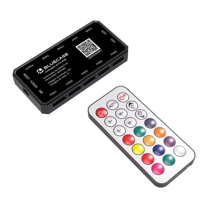 Controladora Bluecase BCF-01, 10 Portas, Conector 5V, BCF01BX