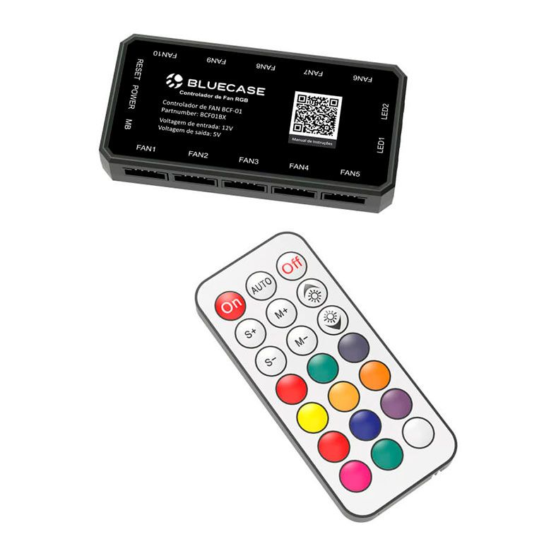 Controladora Bluecase BCF-01, 10 Portas, Conector 5V, BCF01BX