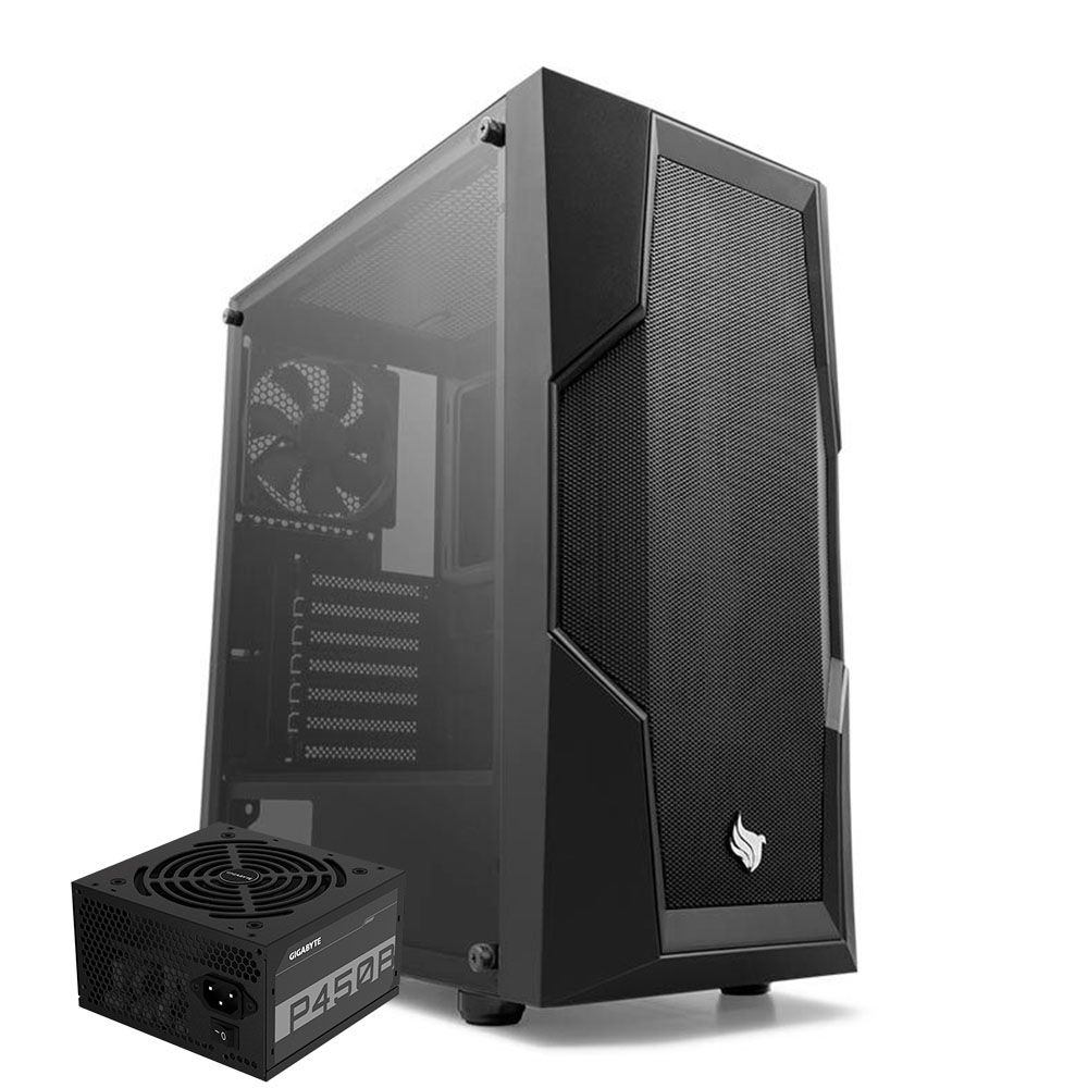Pichau Kit Upgrade, Gabinete Pichau Beholder Preto + Fonte Gigabyte 450W