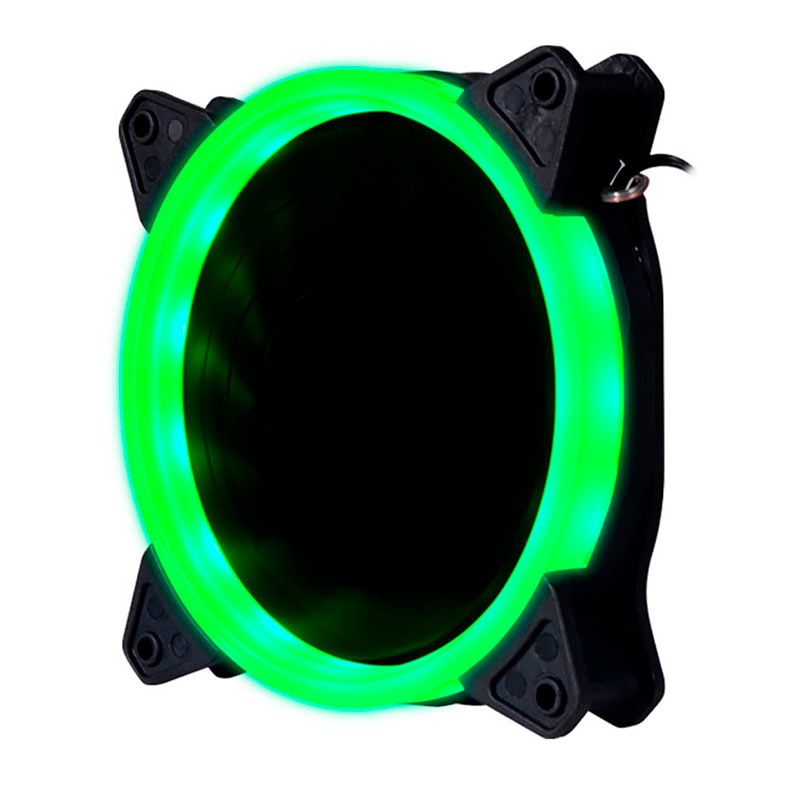 Ventoinha Bluecase BFR-24G, Led Verde, 120mm, Preta, BFR24GCASE