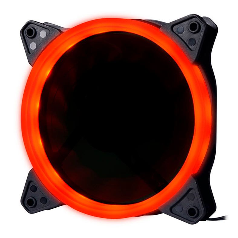 Ventoinha Bluecase BFR-24R, Led Vermelho, 120mm, Preta, BFR24RCASE