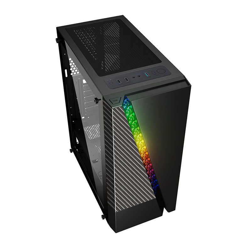 Gabinete Gamer BlueCase Frost Storm BG-018, RGB, Lateral de Vidro, Preto, BG-018BBX