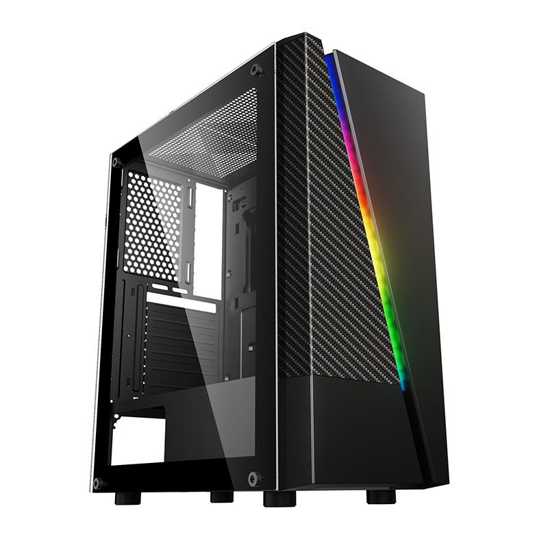 Gabinete Gamer BlueCase Frost Storm BG-018, RGB, Lateral de Vidro, Preto, BG-018BBX