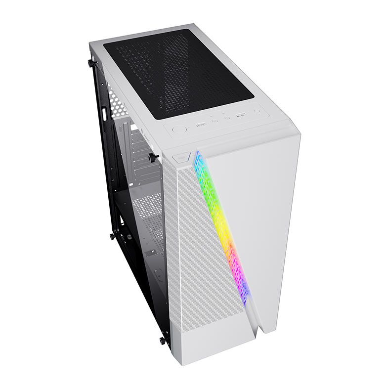 Gabinete Gamer BlueCase Frost Storm BG-018, RGB, Lateral de Vidro, Branco, BG-018WBX