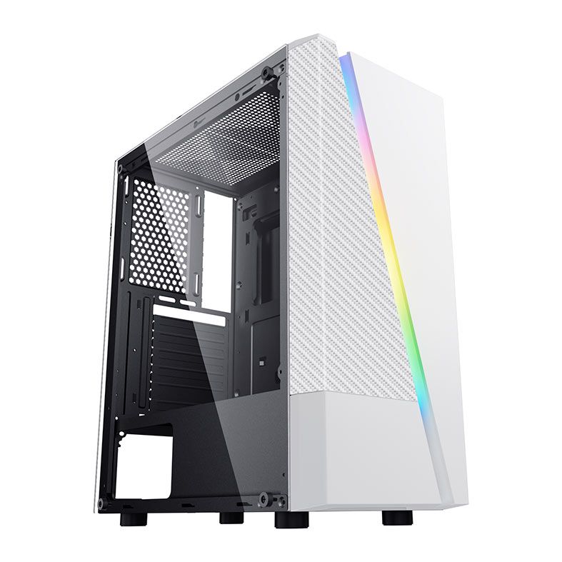 Gabinete Gamer BlueCase Frost Storm BG-018, RGB, Lateral de Vidro, Branco, BG-018WBX