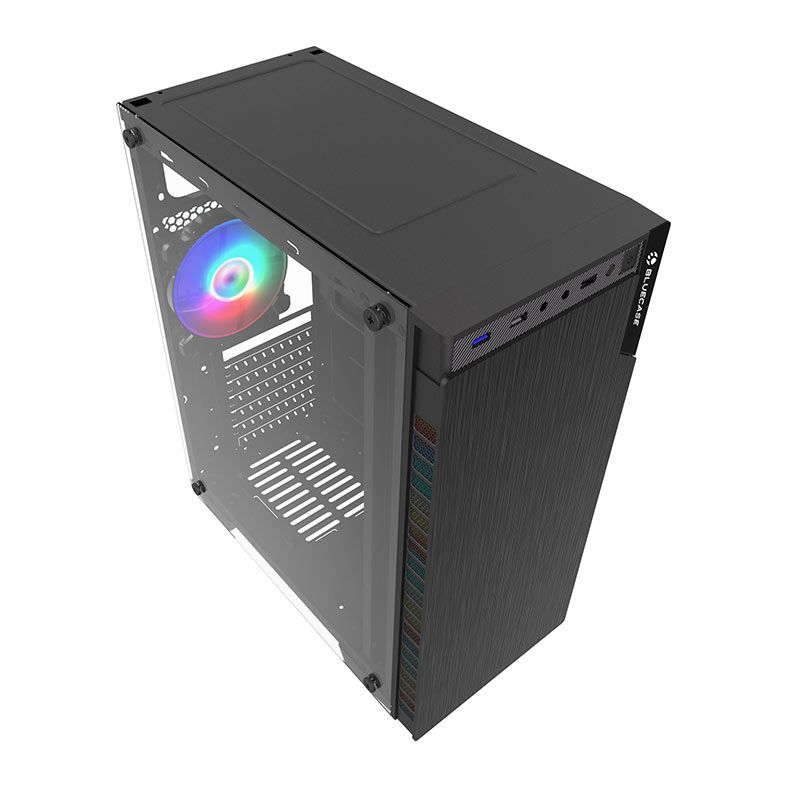 Gabinete Gamer BlueCase BG-030, Mid-Tower, Lateral De Vidro, Preto, BG-030
