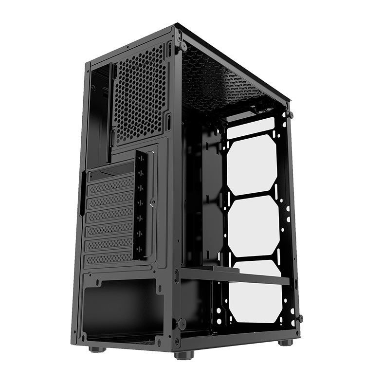 Gabinete Gamer Bluecase Airwave BG-031, RGB, Mid-Tower, Lateral de Vidro, Com 4 Fans, Preto, BG-031BX