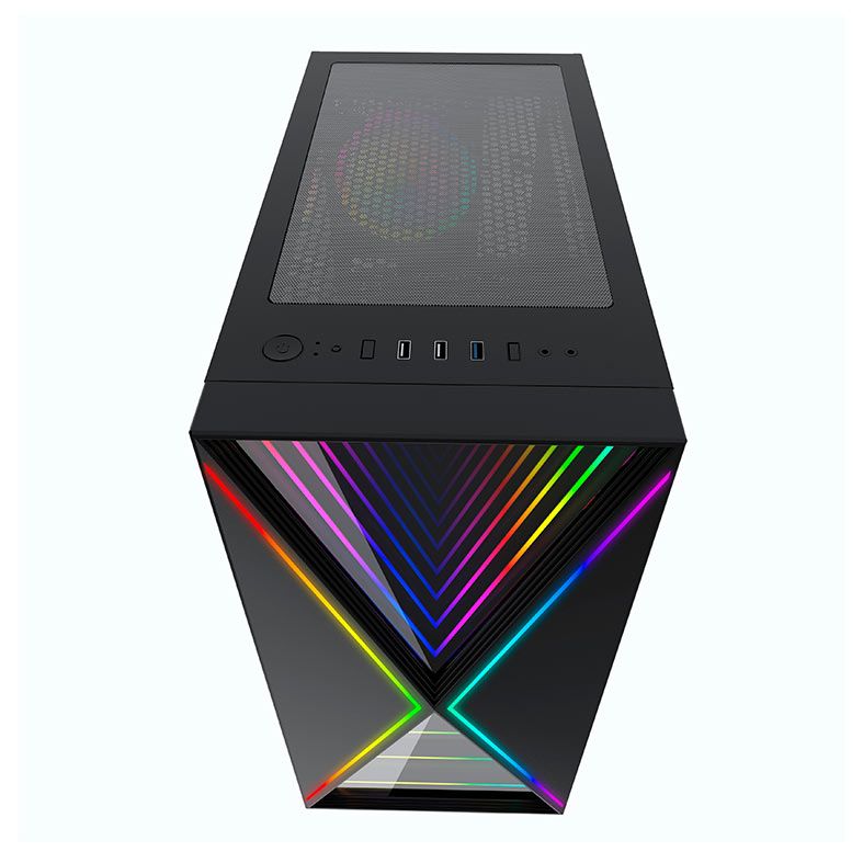 Gabinete Gamer Bluecase Pulse BG-034, RGB, Mid-Tower, Lateral de Vidro, Preto, BG-034BX