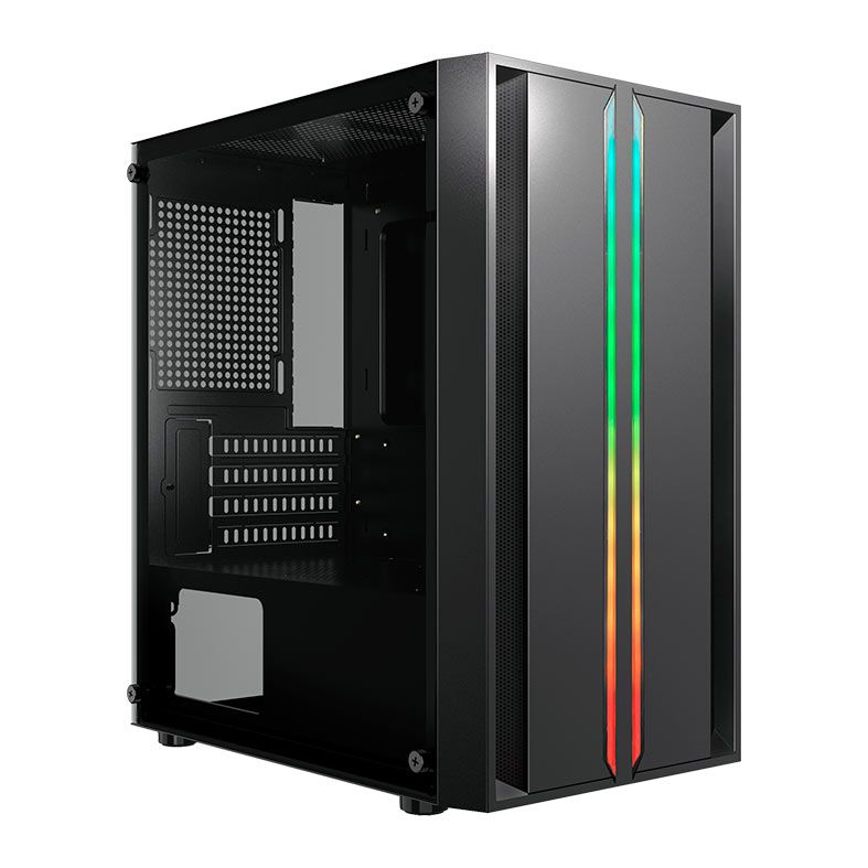 Gabinete Gamer Bluecase Hellix Pro BG-044, RGB, Mid-Tower, Lateral de Vidro, Preto, BG-044BX