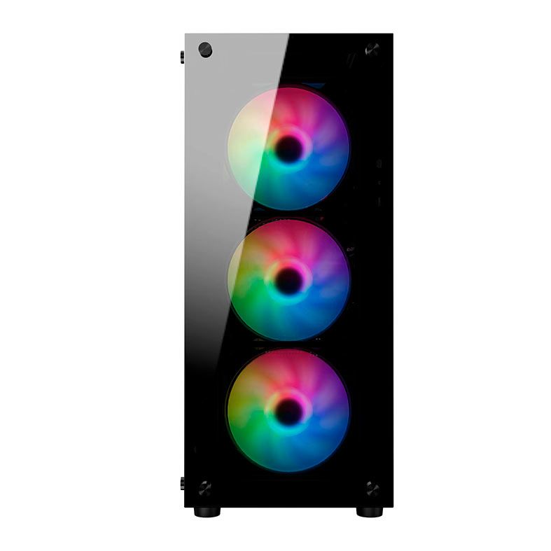 Gabinete Gamer Bluecase Prism Pro BG-046, RGB, Mid-Tower, Lateral de Vidro, Com 4 Fans, Preto, BG-046BX