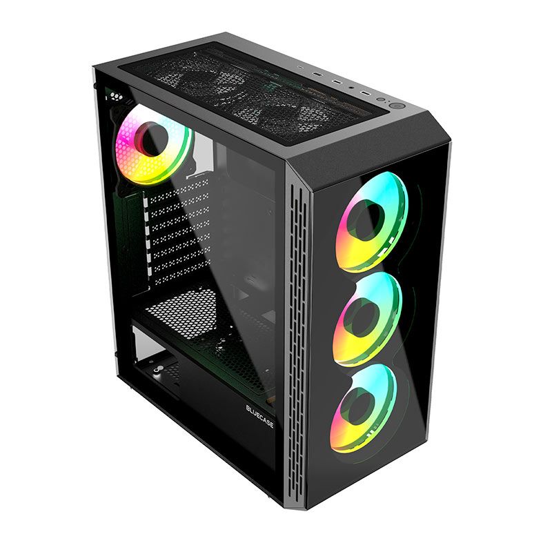 Gabinete Gamer Bluecase Onix BG-047, Mid-Tower, Lateral de Vidro, Preto, BG-047BX