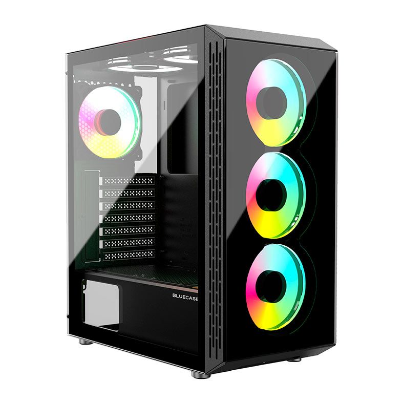 Gabinete Gamer Bluecase Onix BG-047, Mid-Tower, Lateral de Vidro, Preto, BG-047BX