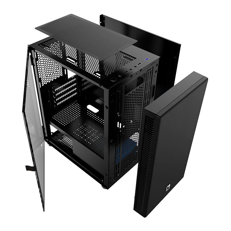 Gabinete Gamer Bluecase Skygate BG-048, Mid-Tower, Lateral de Vidro, Preto, BG-048BBX