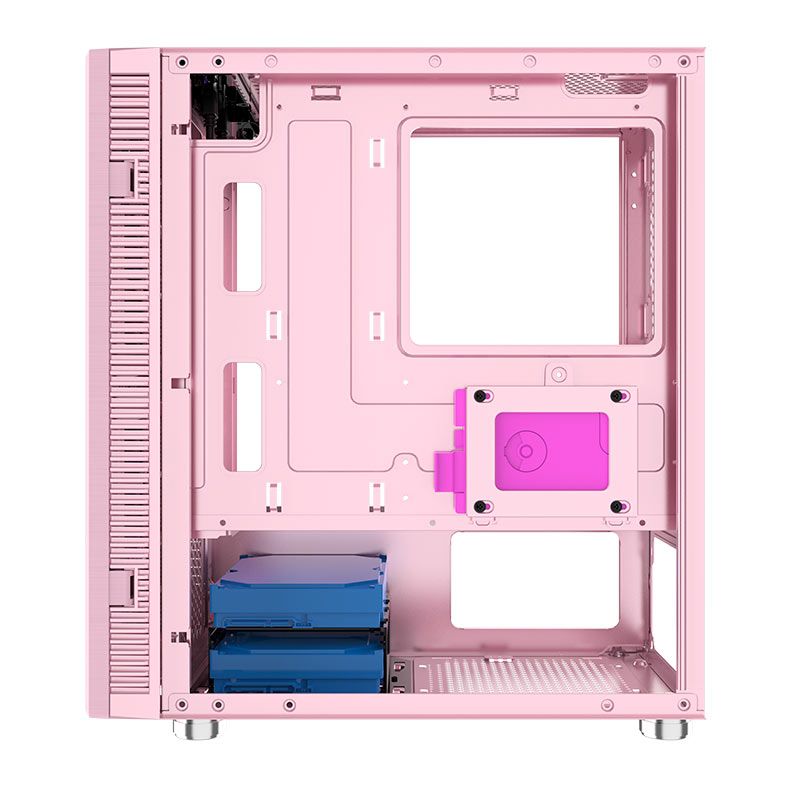 Gabinete Gamer Bluecase Skygate BG-048, Mid-Tower, Lateral de Vidro, Rosa, BG-048PKBX