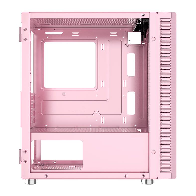 Gabinete Gamer Bluecase Skygate BG-048, Mid-Tower, Lateral de Vidro, Rosa, BG-048PKBX