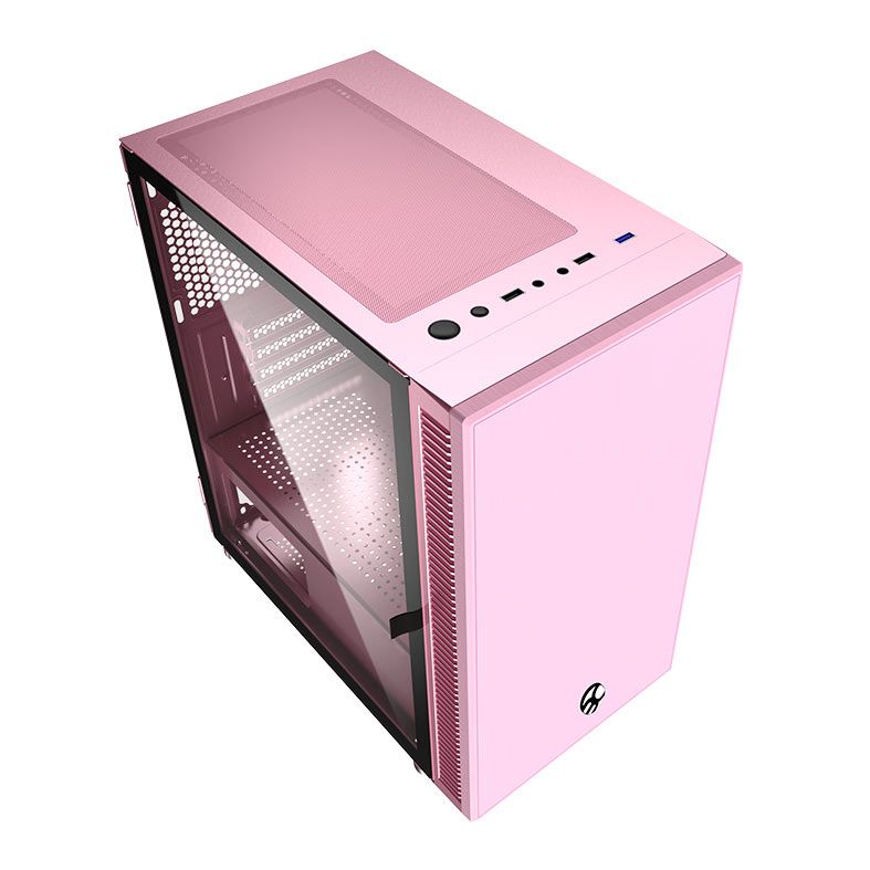 Gabinete Gamer Bluecase Skygate BG-048, Mid-Tower, Lateral de Vidro, Rosa, BG-048PKBX