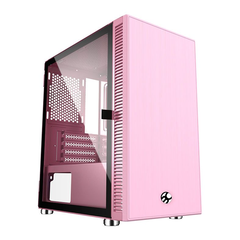Gabinete Gamer Bluecase Skygate BG-048, Mid-Tower, Lateral de Vidro, Rosa, BG-048PKBX