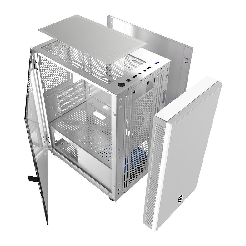 Gabinete Gamer Bluecase Skygate BG-048, Mid-Tower, Lateral de Vidro, Branco, BG-048WBX  