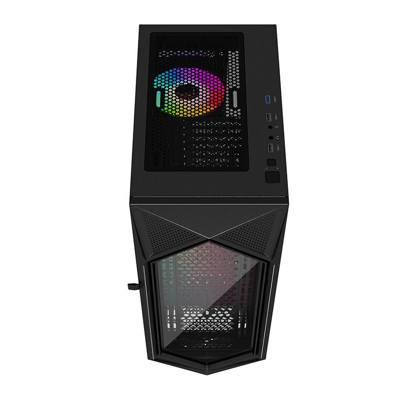 Gabinete Gamer Bluecase Obsidian BG-049, RGB, Mid-Tower, Lateral de Vidro, Com 1 Fan, Preto, BG-049BX