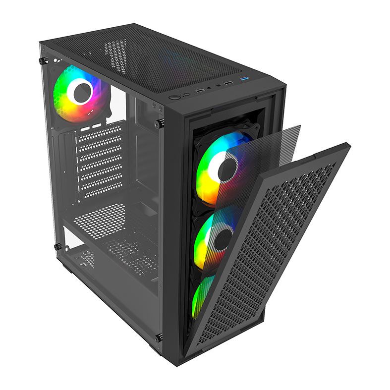 Gabinete Gamer Bluecase X-Frame, Mid-Tower, Lateral de Vidro, Preto, BG-050BX