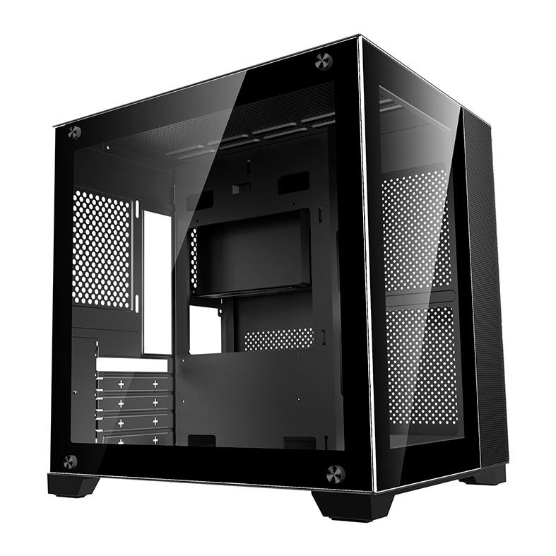 Gabinete Gamer Bluecase Atlantis BG-051, Mid-Tower, Lateral e Frontal de Vidro, Preto, BG-051BX  